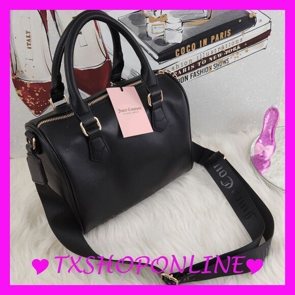 ❣️🎁TikTok Viral {Juicy Couture} Black Rhinestone Satchel Purse🎁❣️ NWT - Picture 2 of 8